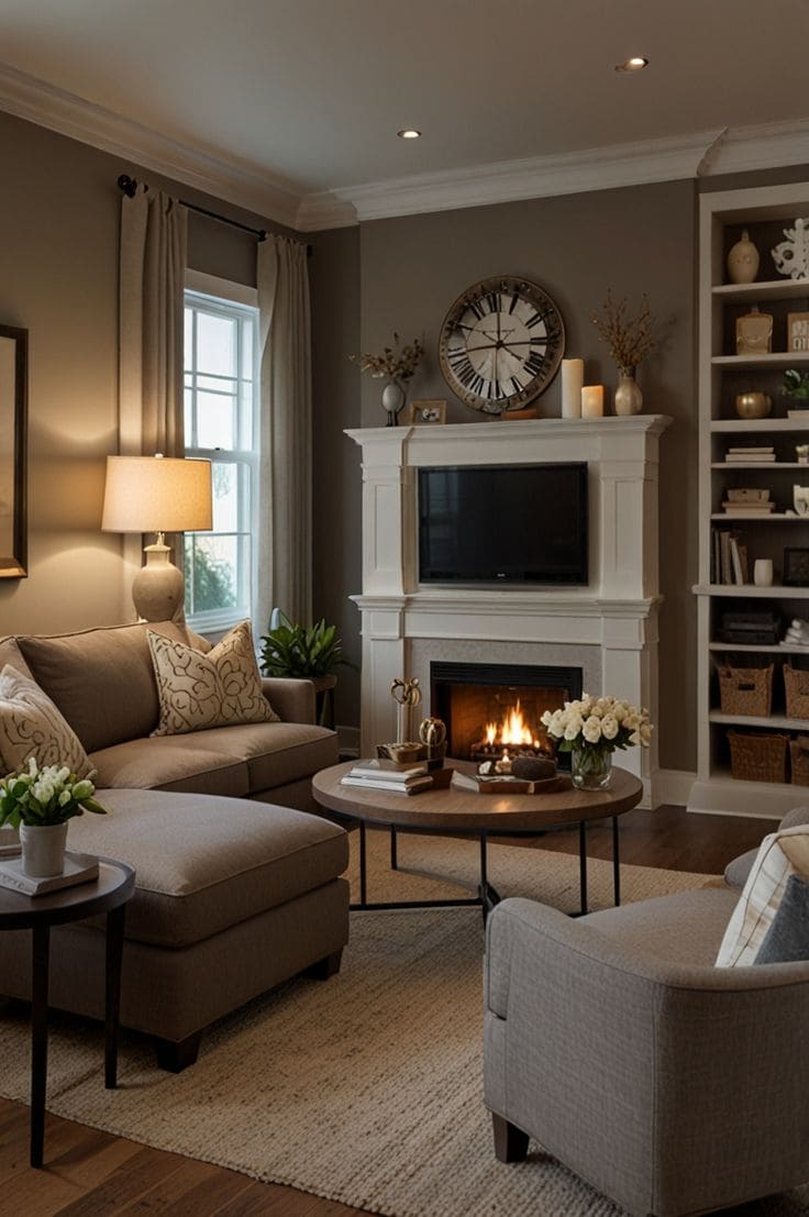 Warm Traditional Fireplace Escape