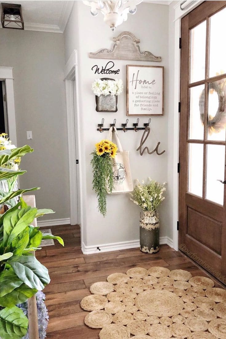 Welcoming Bright Farmhouse Entryway Oasis