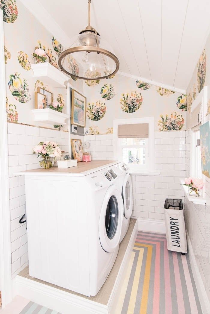 Whimsical Floral Delight Laundry Room