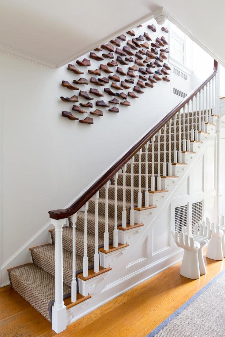 Whimsical Shoe Stairway Art Walk