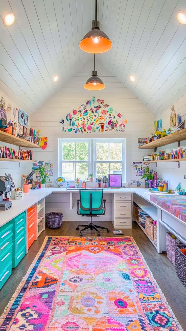 Whimsical Vibrant Workspace Escape