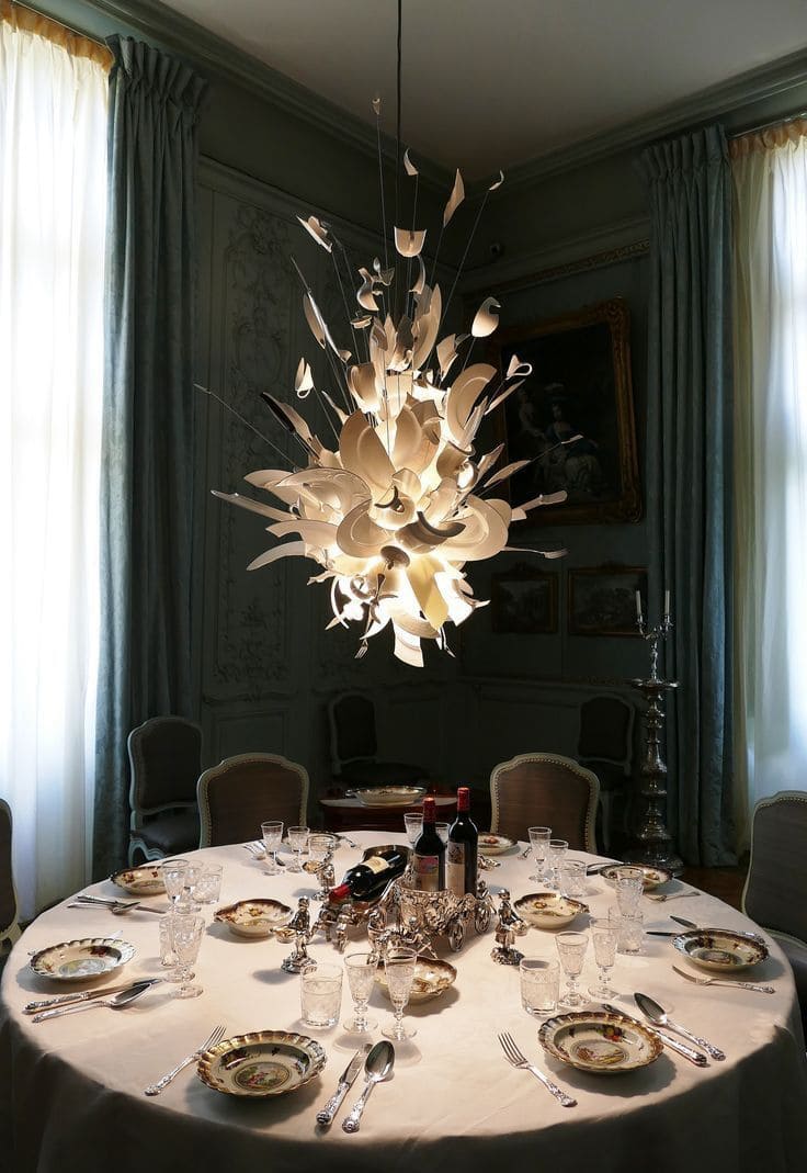 Artistic Porcelain Petal Chandelier Centerpiece