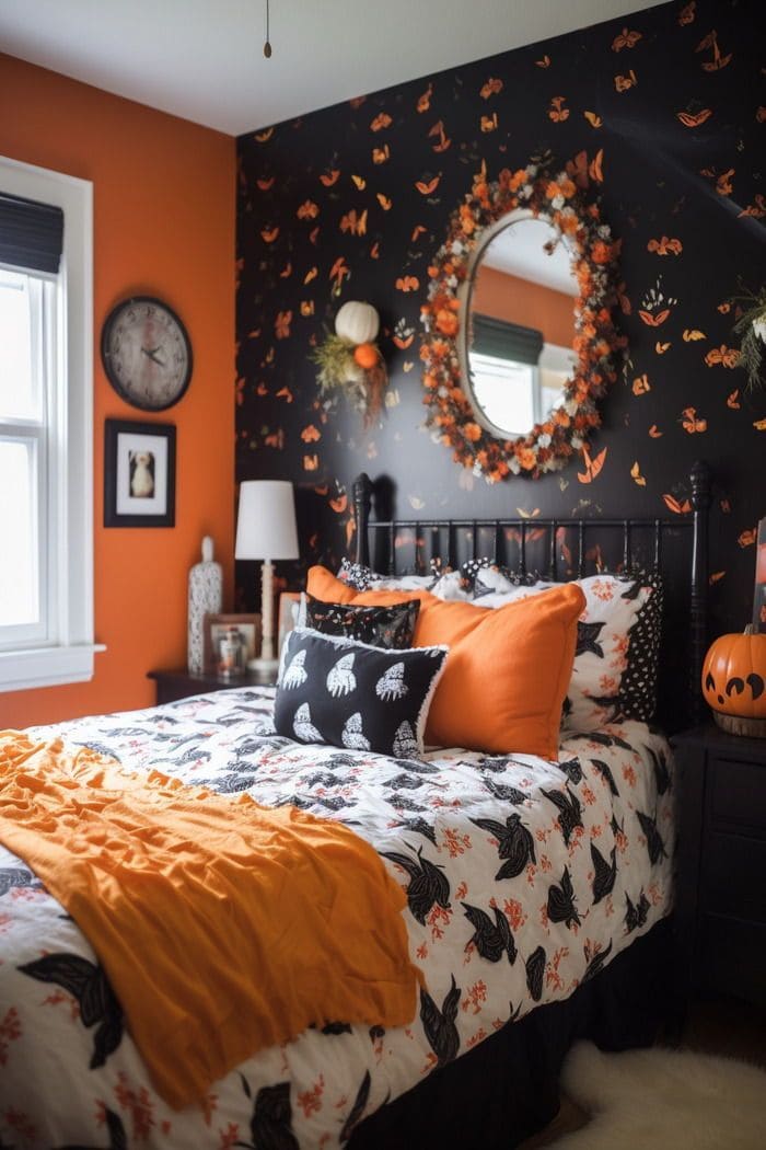 Boldly Bewitched Orange-and-Black Bed Ensemble