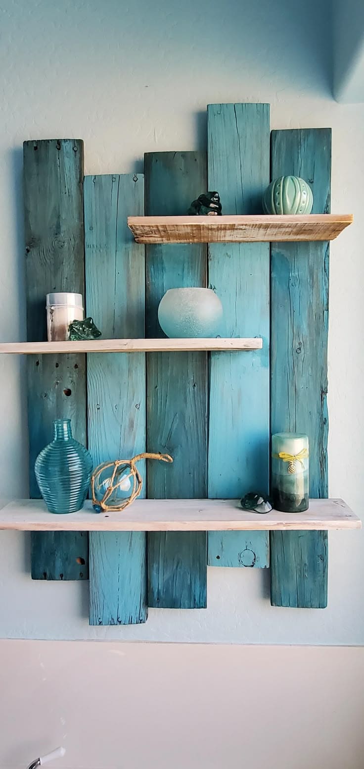 Coastal Blue Decor Shelf