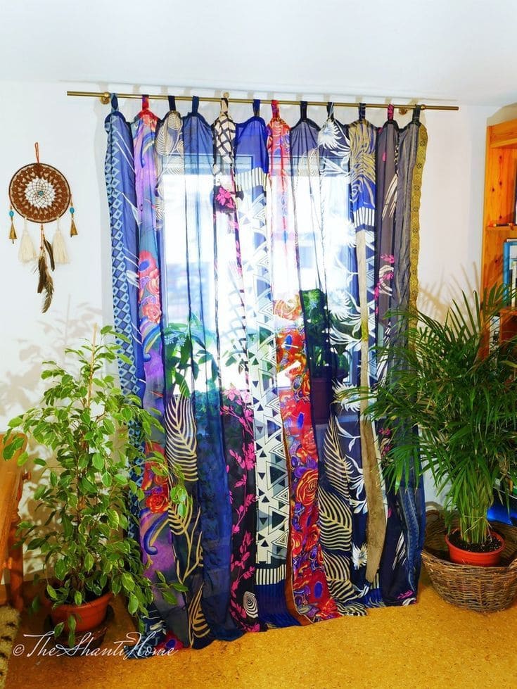 Eclectic Curtain Panels From Mixed Fabrics