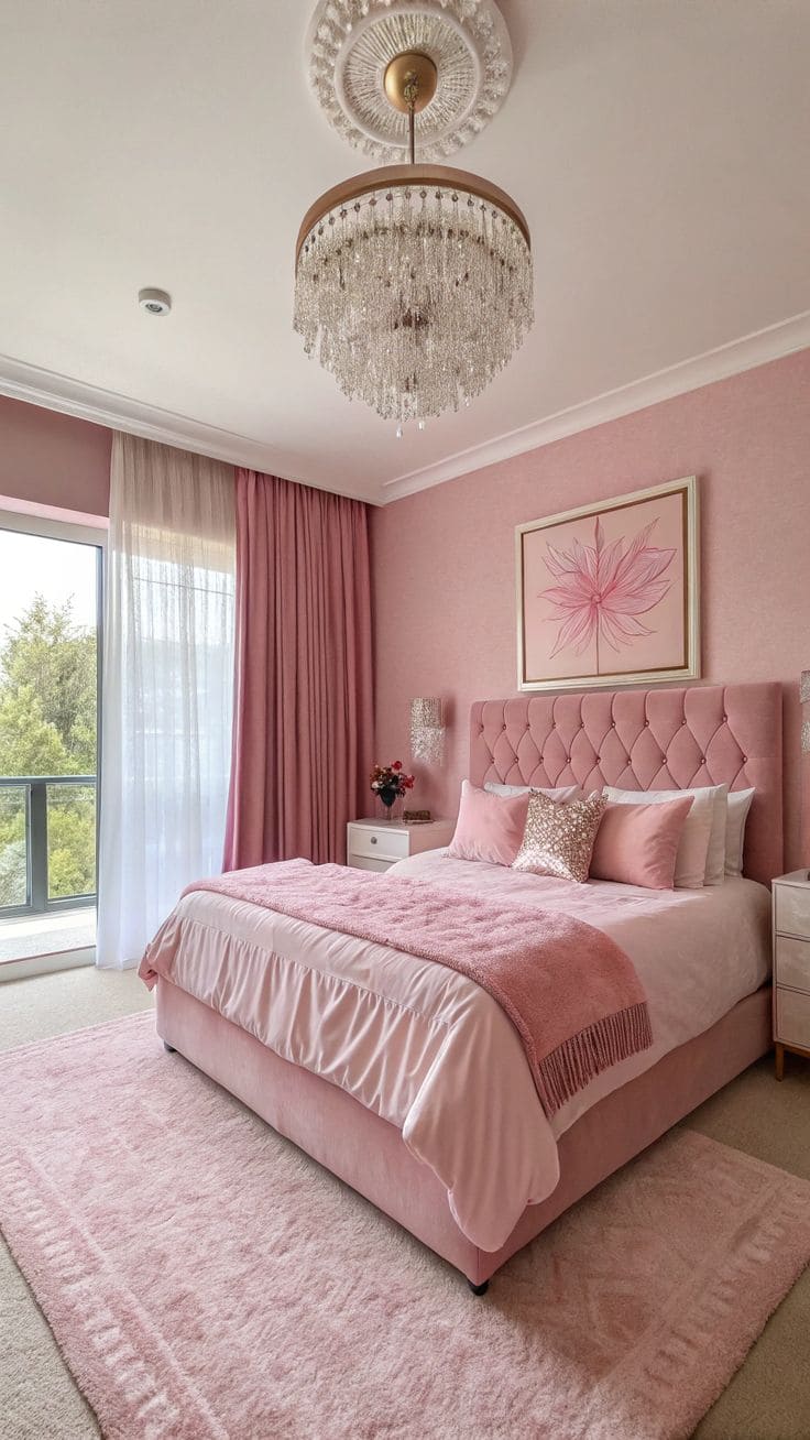 Elegant Pink Tufted Luxe Haven