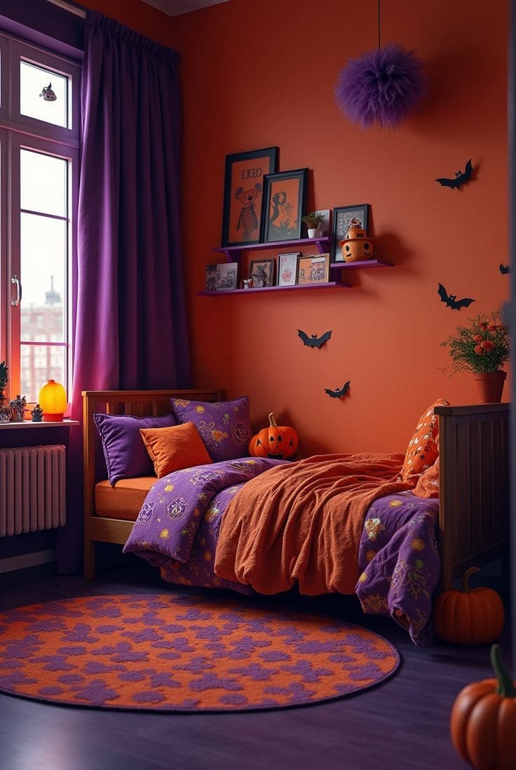 Enchanting Orange and Purple Bat Haven