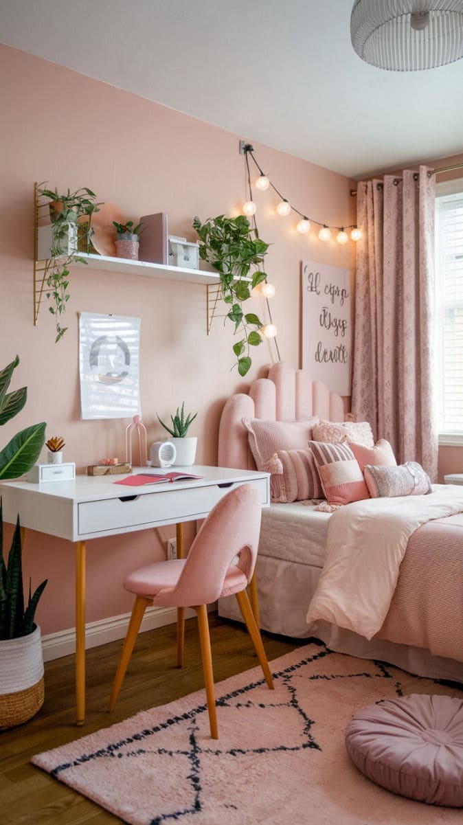 Lush Pink Plant-Filled Oasis