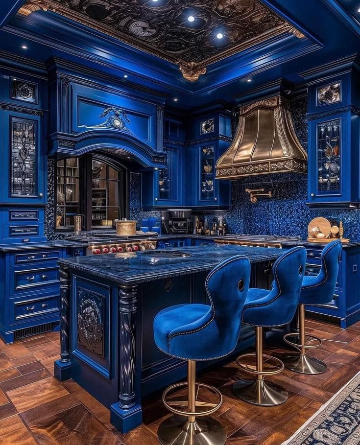 Luxurious Royal Blue and Gold Grandeur