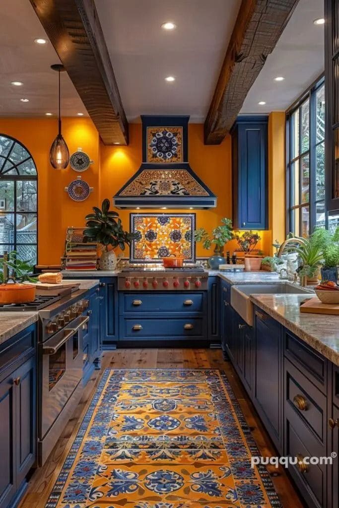 Mediterranean Charm with Bold Blue Flair