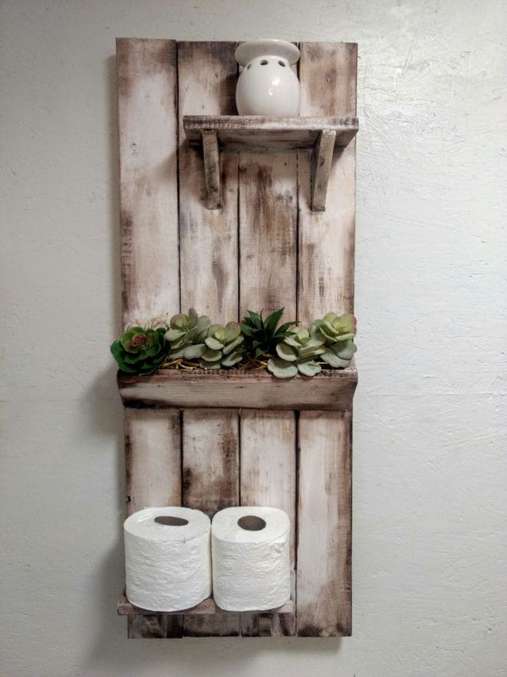 Minimalist Succulent Bathroom Shelf