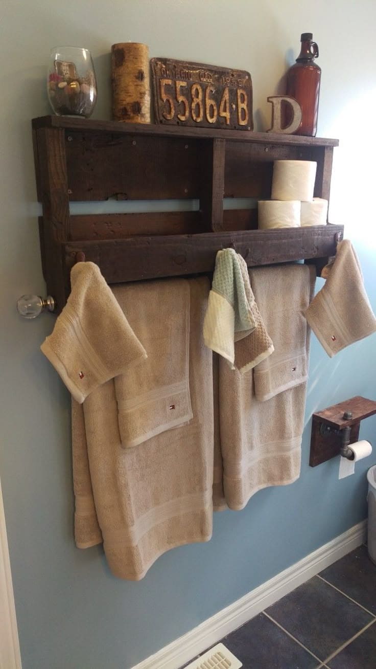 Rustic Bathroom Storage Shelf