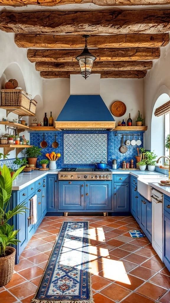 Rustic Mediterranean Blue Kitchen Charm