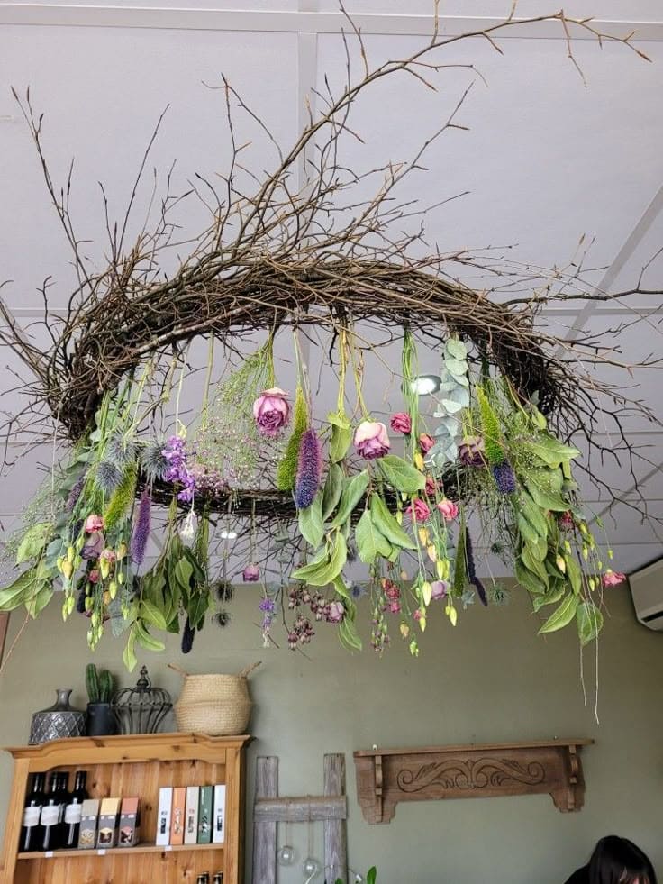Rustic Wildflower Ring Overhead Display