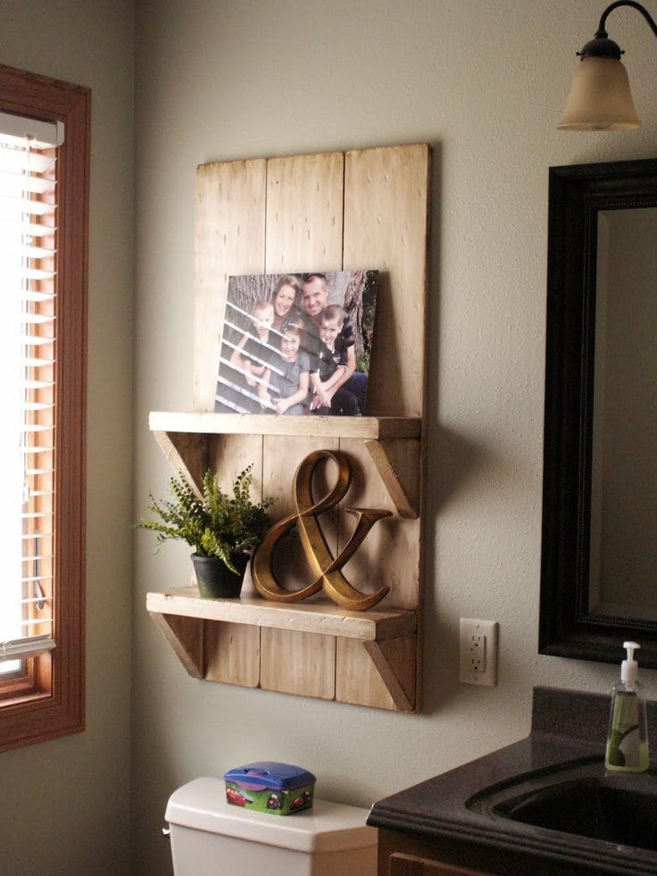 Sentimental Bathroom Photo Shelf