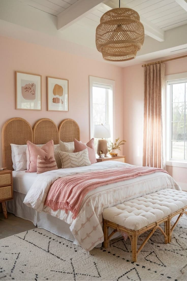 Serene Pink Woven Elegance