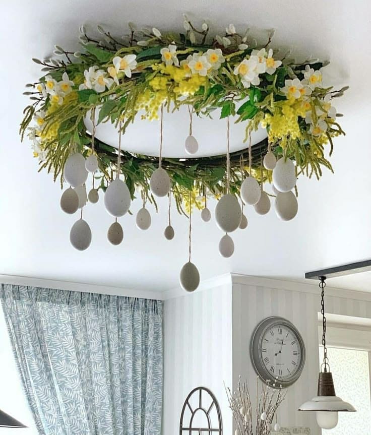 Springtime Egg Garland Ceiling Wreath