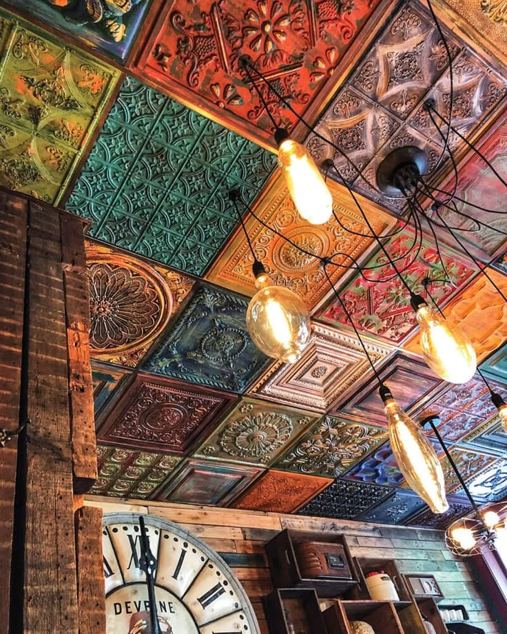 Vibrant Vintage Tin Ceiling Mosaic