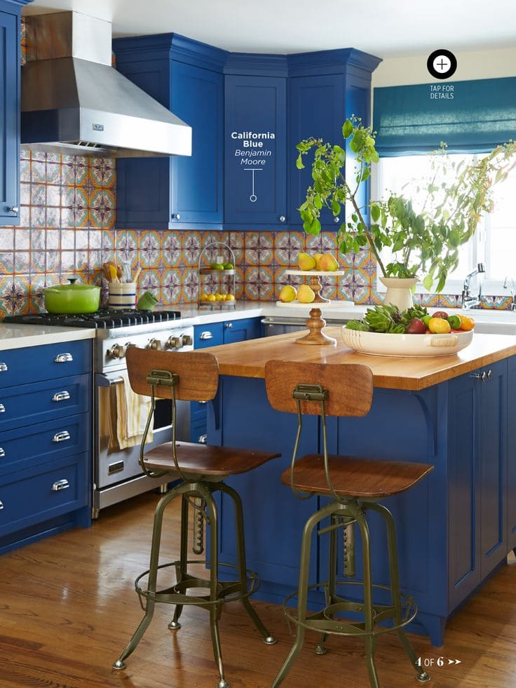 Vintage-Inspired California Blue Kitchen