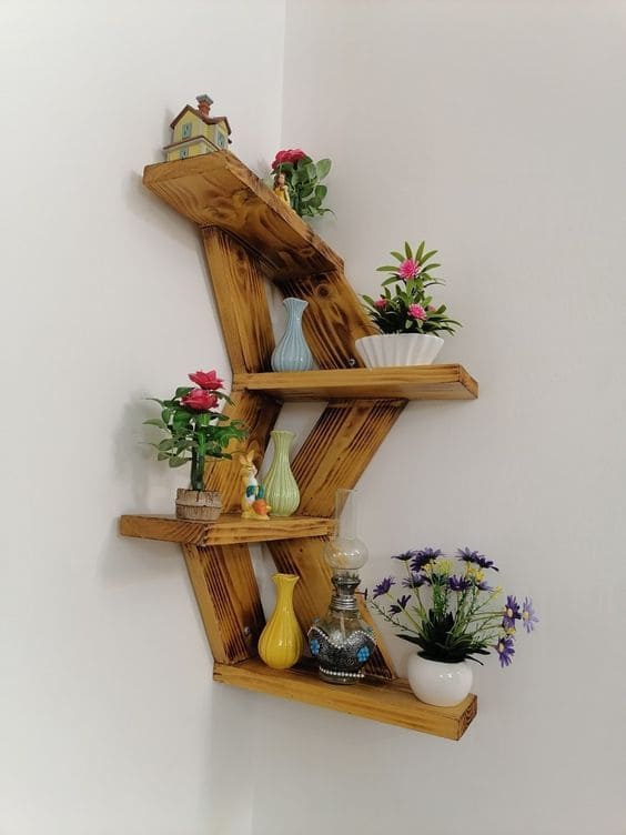 Whimsical Zigzag Corner Shelf