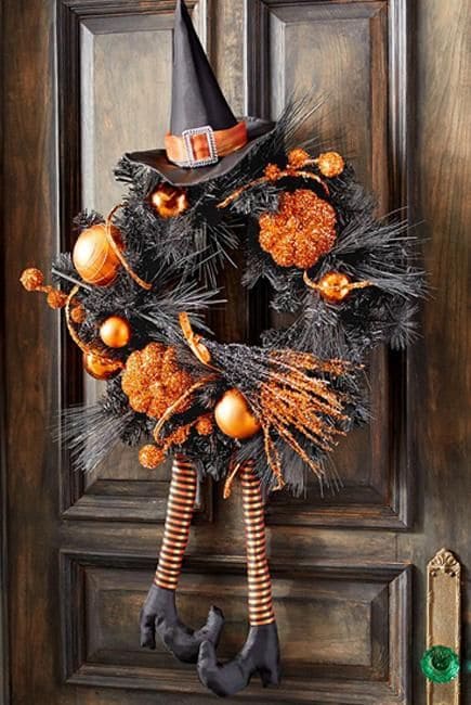 Bewitched Door Wreath With Legs
