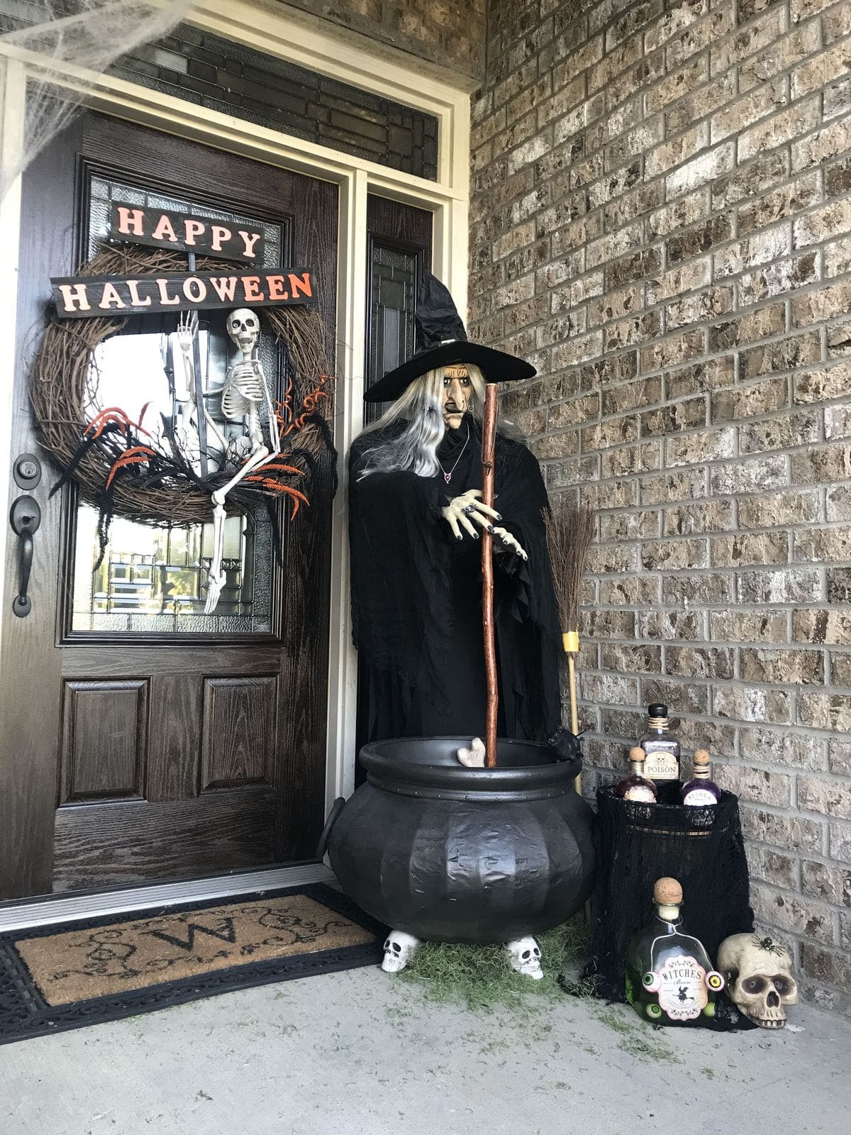 Bewitching Front Porch Cauldron Scene