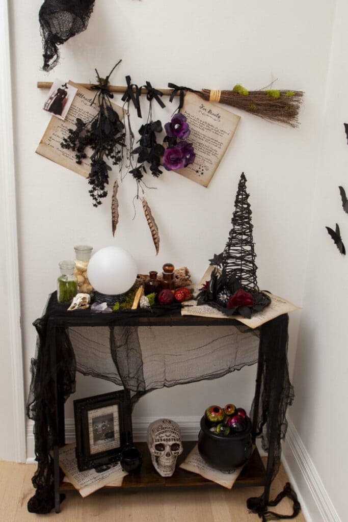 Bewitching Potion Corner with Hanging Herbs