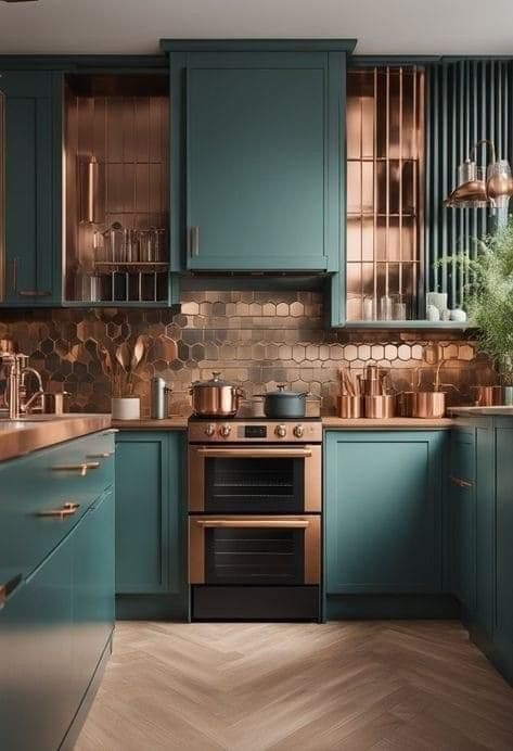 Burnished Copper Glow Backsplash