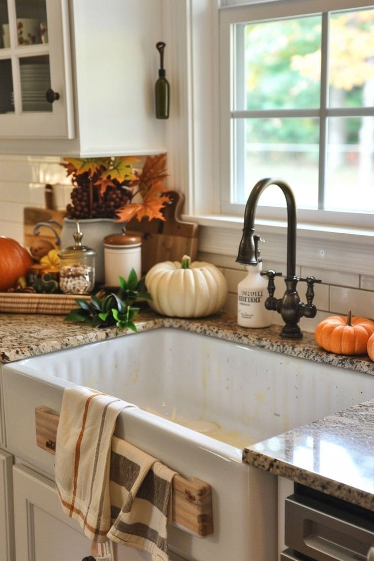 Charming Autumn Kitchen Sink Corner