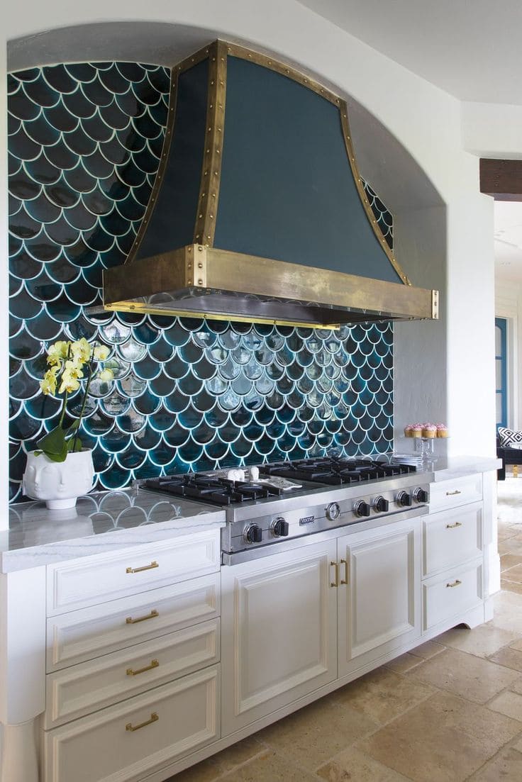 Deep Sea Scallop Tile Backsplash