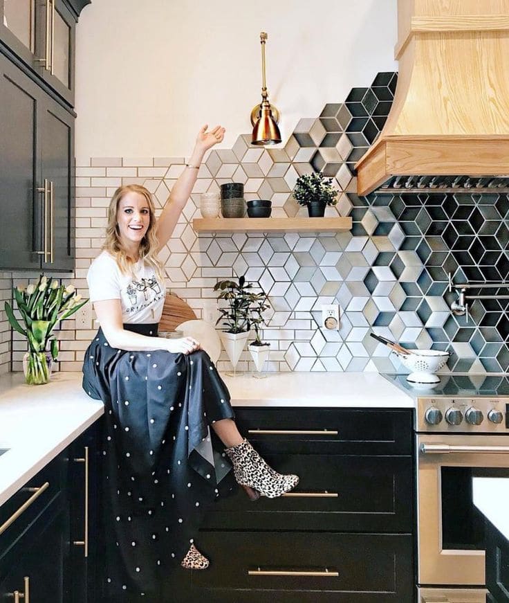 Dimensional Hex Pop Backsplash
