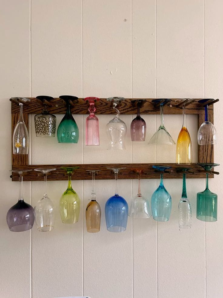 Dual-Tier Rack with a Rainbow of Glasses