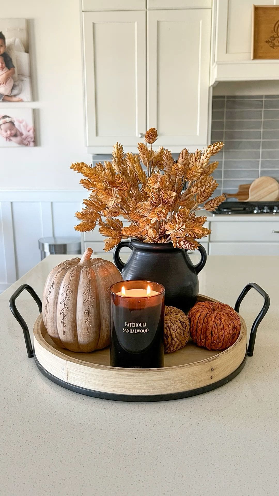 Elegant Autumn Centerpiece with Candlelight Warmth