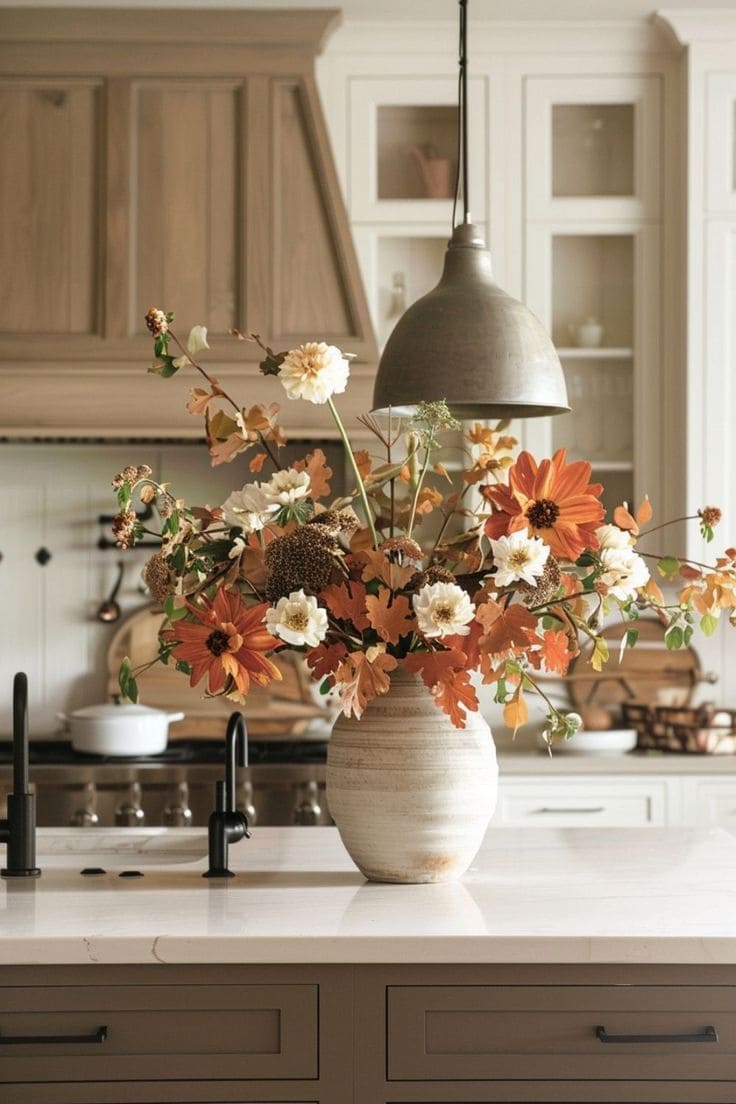 Fall Floral Centerpiece with Rustic Charm