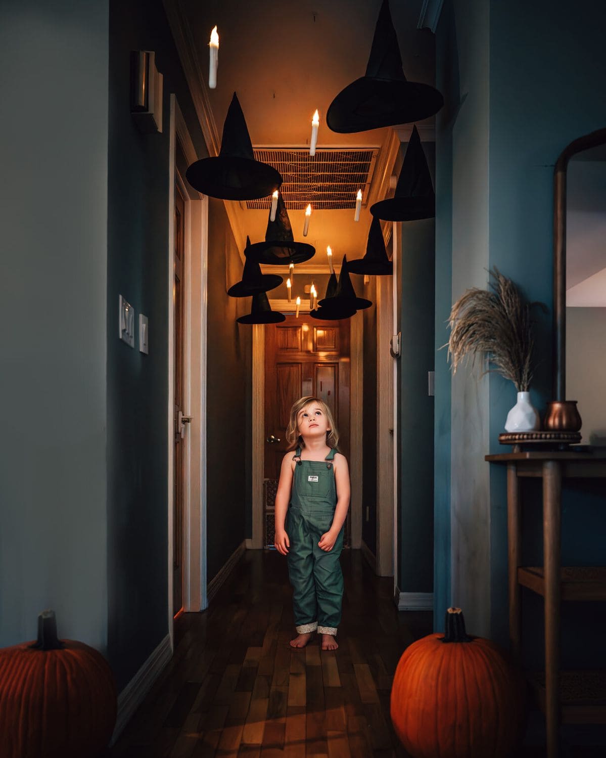 Floating Witch Hats and Candles Hallway