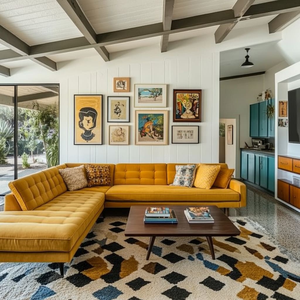 Golden Mid-Century Lounge Vibes