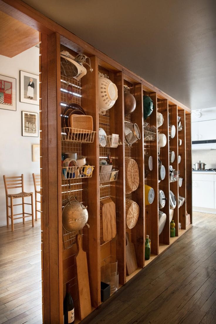 Kitchen Divider with Built-In Storage