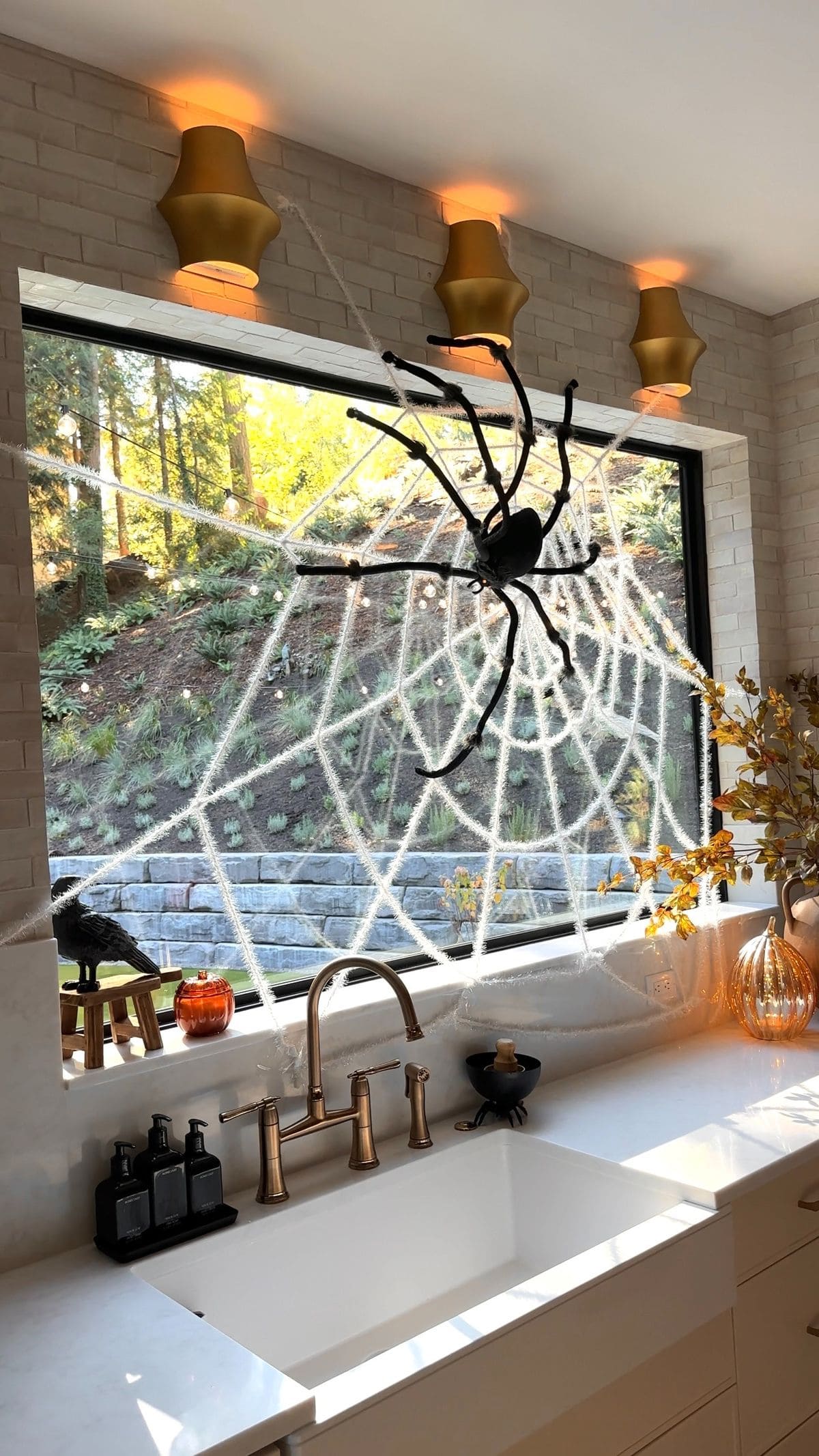 Oversized Web Kitchen Window Decor