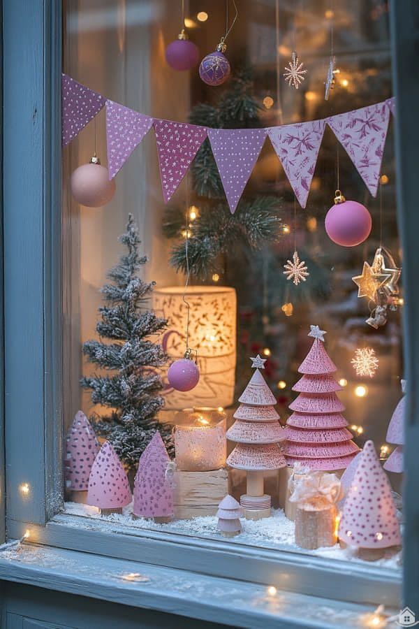 Pink Winter Wonderland Window Display