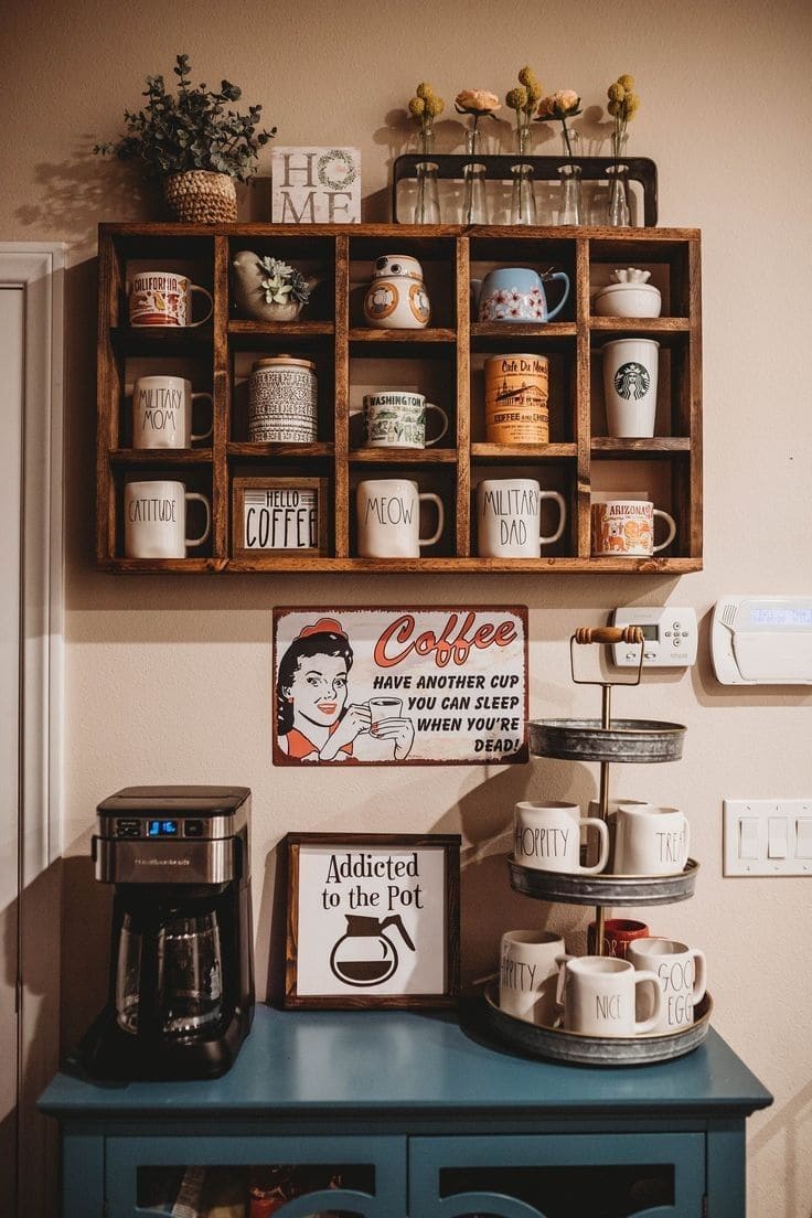Playful Coffee Corner with Vintage Charm