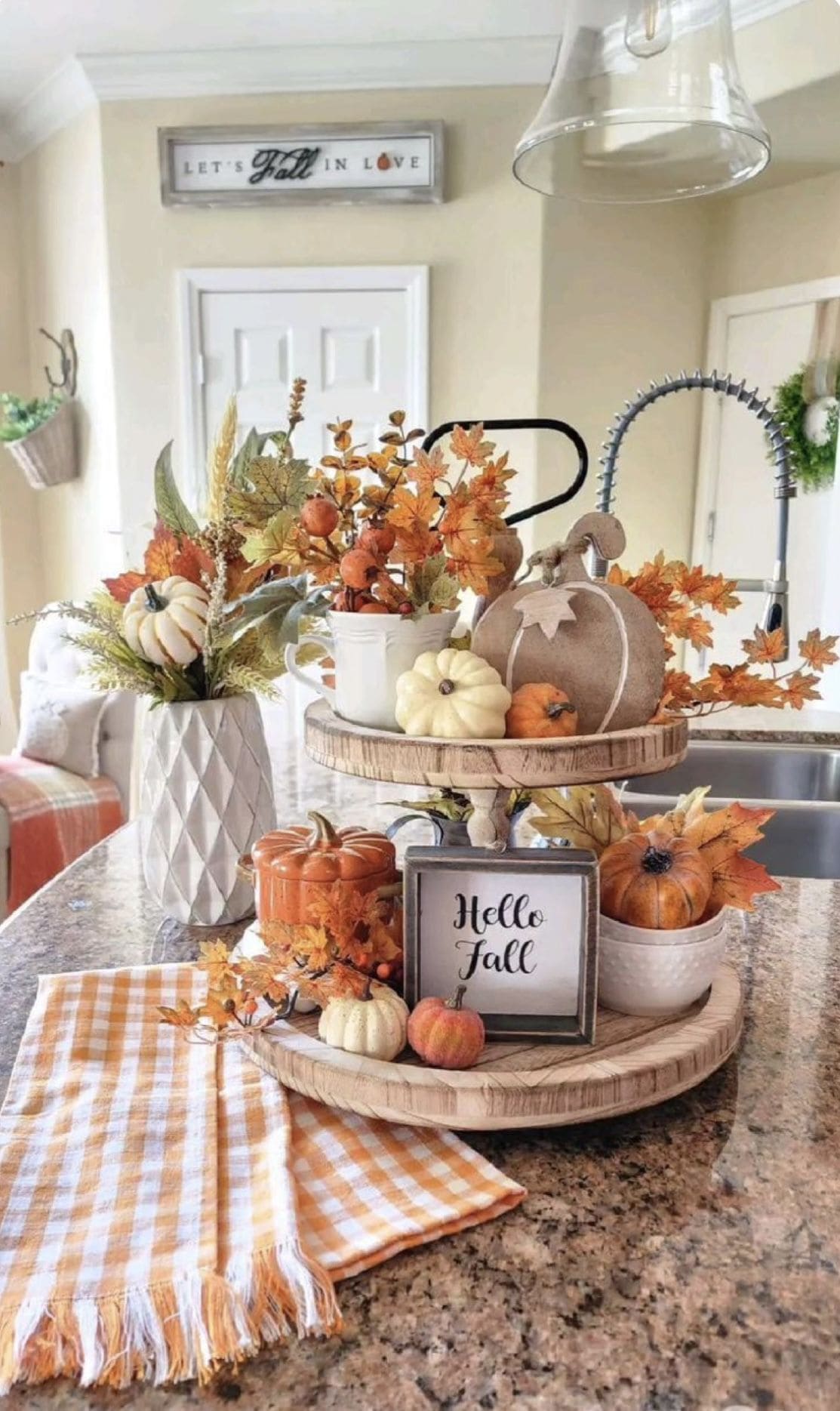 Playful Fall Tiered Tray Centerpiece