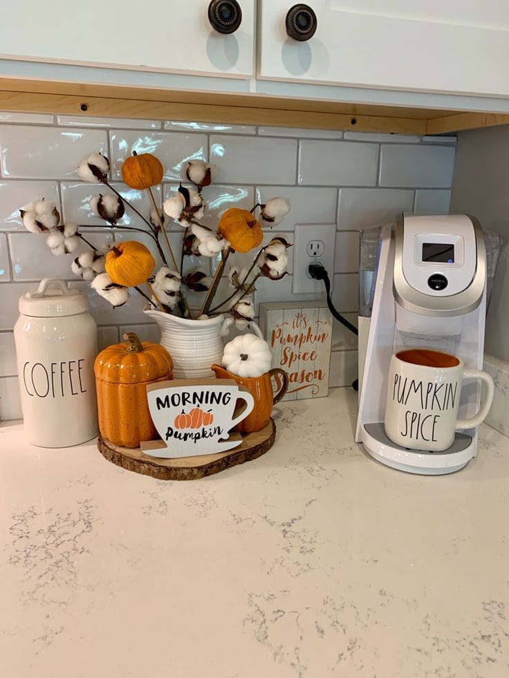 Pumpkin Spice Coffee Corner with a Dash of Whimsy