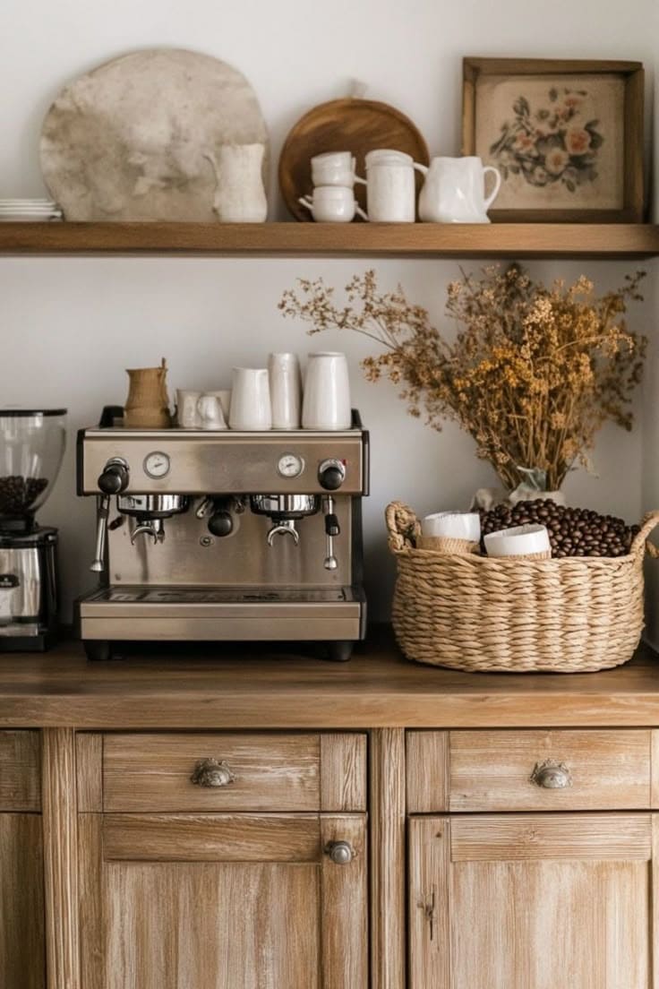 Rustic Autumn Coffee Nook with Artisan Touches