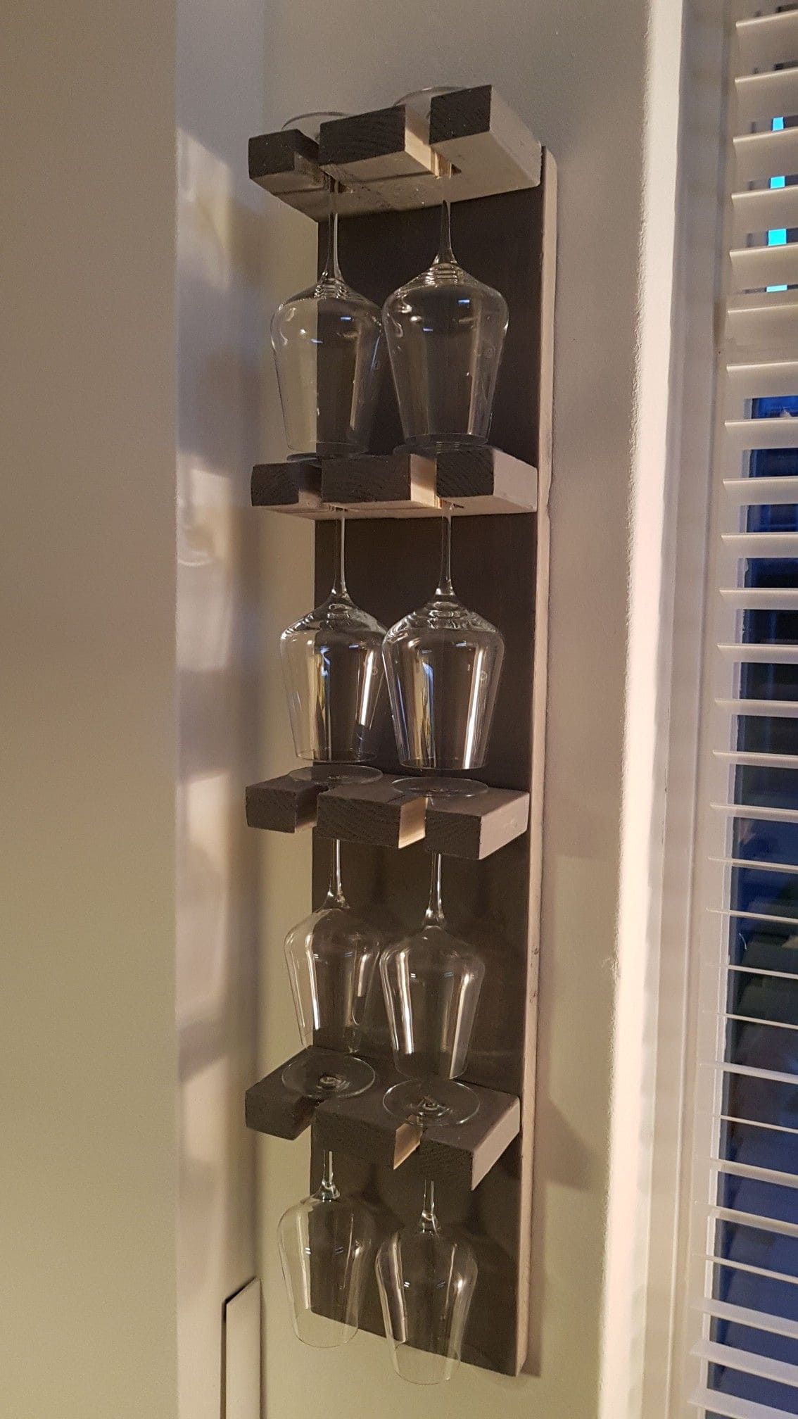 Rustic Wood Slot Rack for Stemware