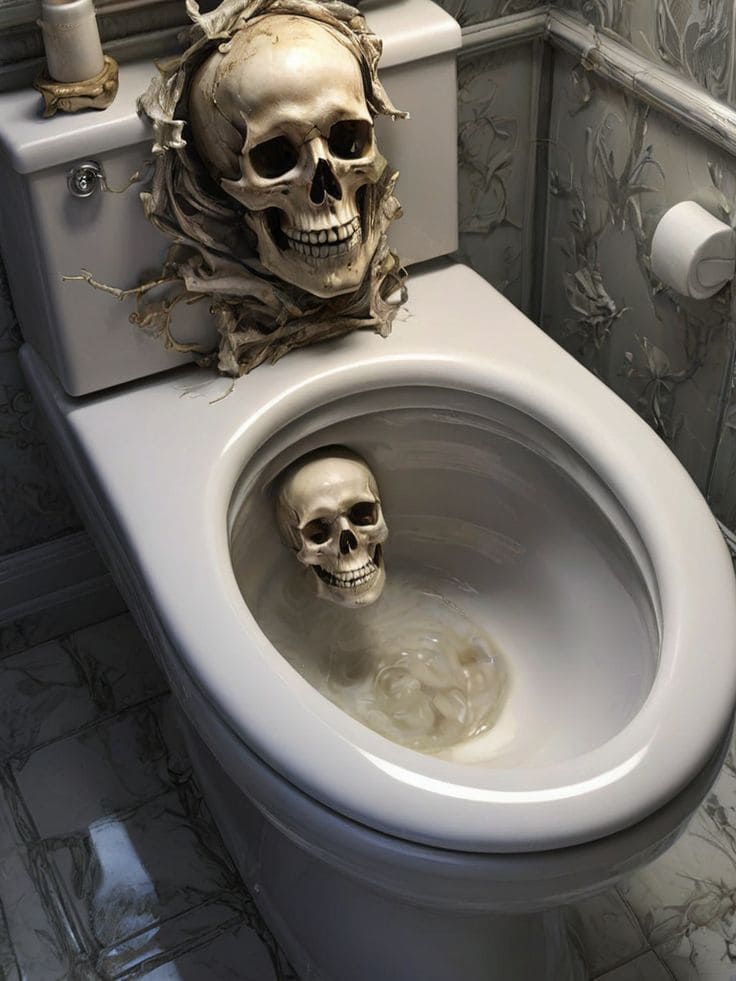 Skeleton Surprise Toilet Prank