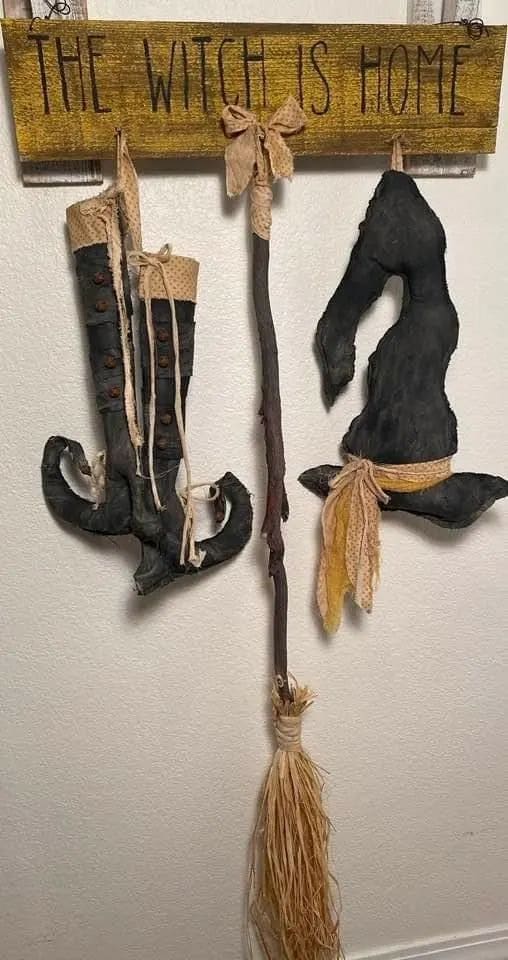 The Witch Is Home Hanging Wall Sign