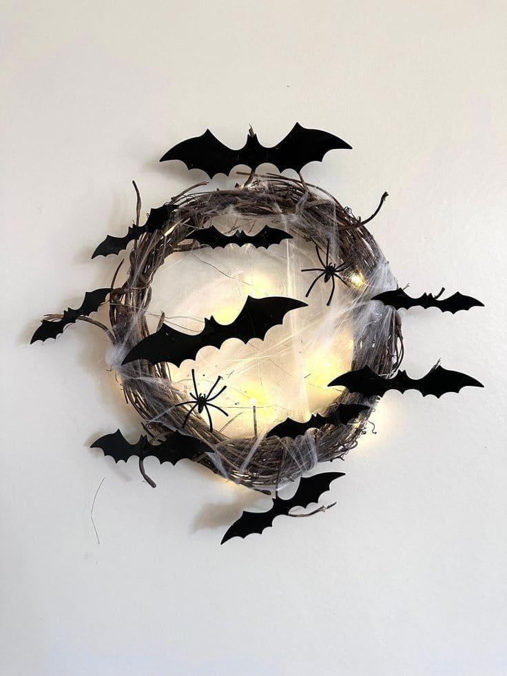 Twilight Bat Swarm Wreath