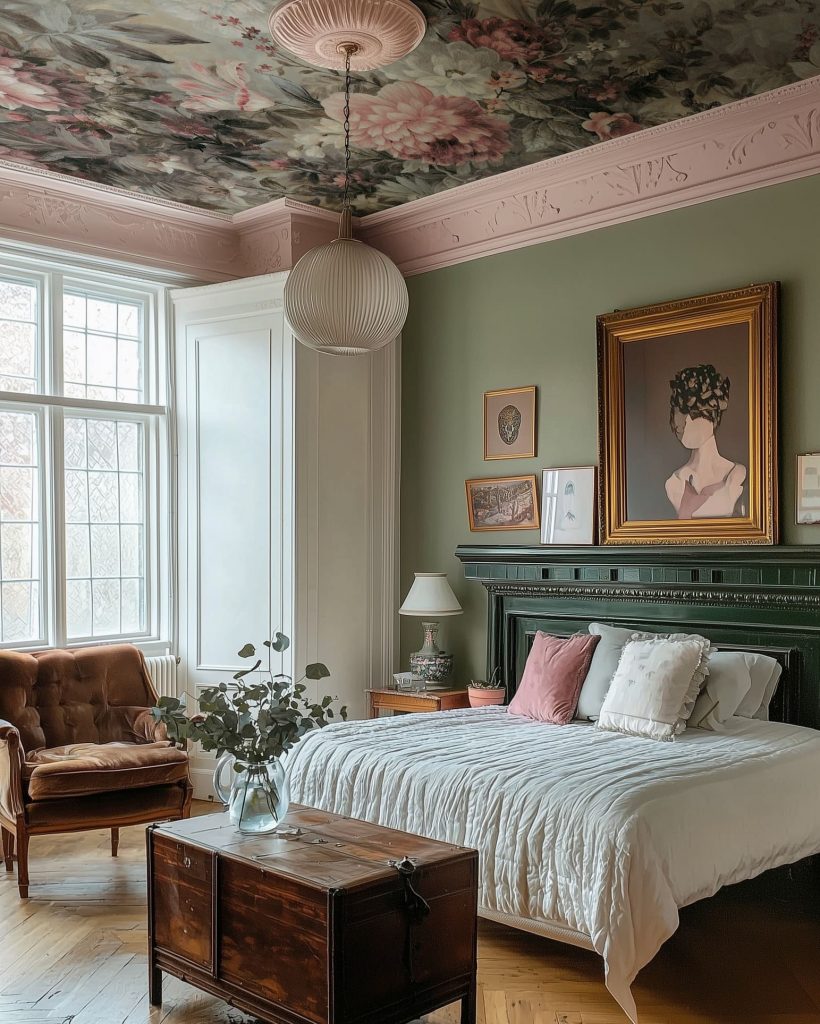 24 Eye-Catching Ceiling Wallpaper Ideas That Draw Every Eye Upward
