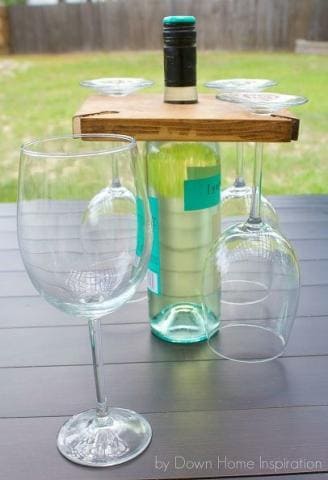 Wine Bottle-Top Glass Holder