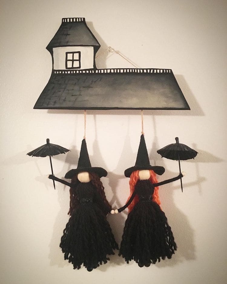 Witchy Yarn Doll Wall Hanging